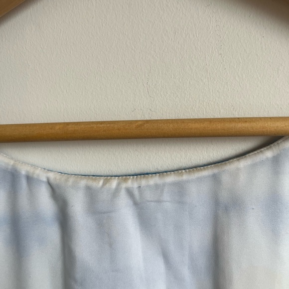 Tibi New York Silk-Cotton Blue Embroidered White Dress size 6 - Picture 8 of 11